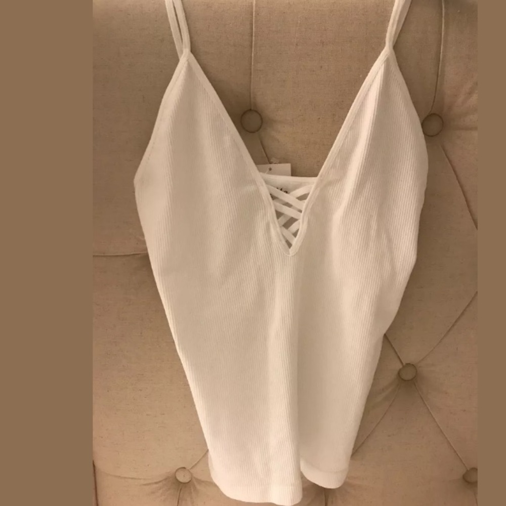 Ribbed white cami